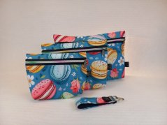 Sada ručně šitých taštiček "Sweet Macarons"